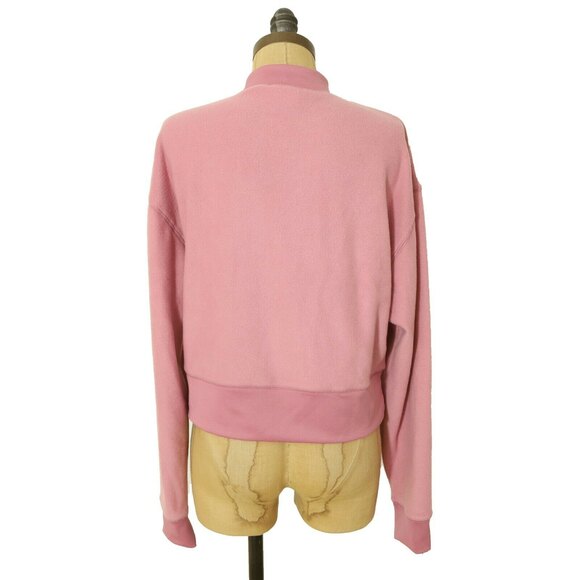 Abound Cropped Fleece Top Size S Long Sleeve Mock Neck Pink Bloom NWT B27 - Picture 4 of 5